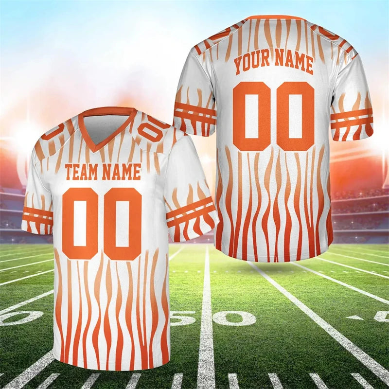 Sports T-shirts For Men Football Team Uniform Custom Name Number Jersey Tops Loose Men Women Quick-drying Sportswear Kids Tees