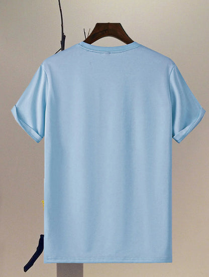 Men'S T-Shirt Showcases a Stylish And Minimalist Design with a Round Neck And Twill Fabric Perfect for Summer Casual Wear