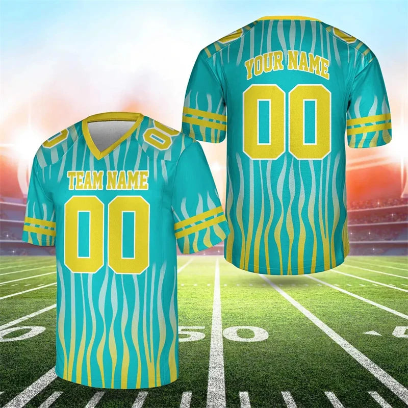 Sports T-shirts For Men Football Team Uniform Custom Name Number Jersey Tops Loose Men Women Quick-drying Sportswear Kids Tees